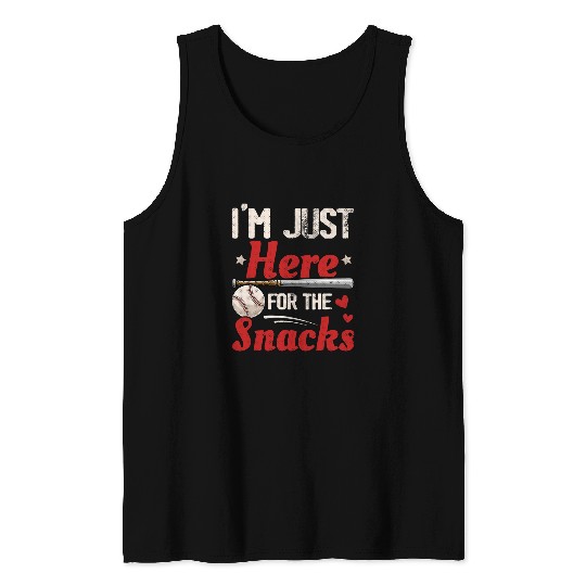 Sport Baseball Im Just Here For The Snacks Fantasy Baseball Softball Kids Tank Tops