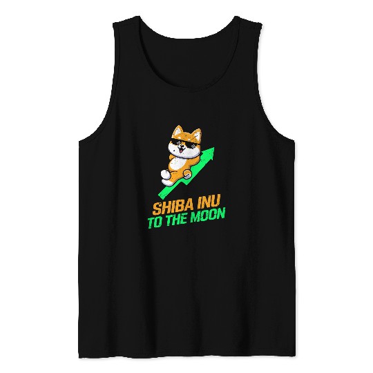 Shiba Inu Pet The SHIBAINUcoin Moon Tank Tops