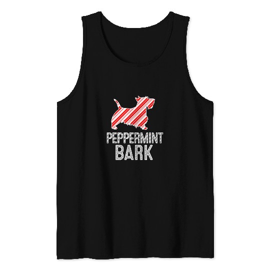 Scottish Terrier Pet Peppermint Bark Christmas Tank Tops