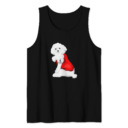 Bichon Pet Frise Funny bichonfrise Dog I Love Dad Tattoo bichonfrise Lover Tank Tops