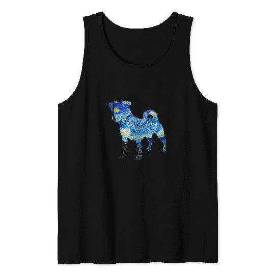 Jack Russell Pet Van Gogh Starry Night Aesthetic Art Tank Tops