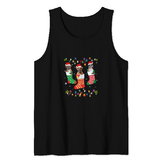 Boxer Pet Christmas Light Three Boxer In Christmas Sock 271 Tank Tops