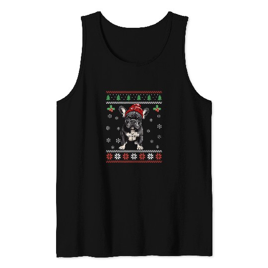 French Bulldog Pet Ugly Christmas Sweater xmass for Adults Kids 1 Tank Tops