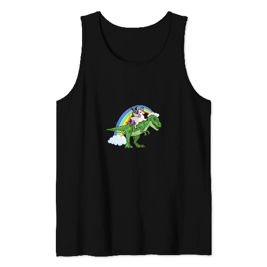 Heeler Pet Unicorns and Blue Heeler Riding a Dinosaur Tank Tops