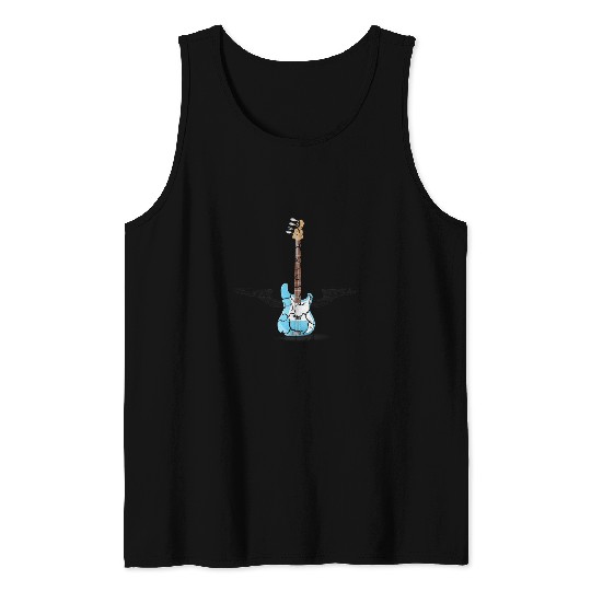 Funny Guitar Bass guitar Angel Wings Rock Band Distressed Guitarist Tank Tops