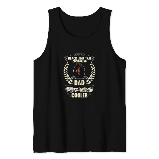 Coonhound Pet Mens Black and Tan Coonhound Dad Like A Normal Dad Only Cooler Tank Tops