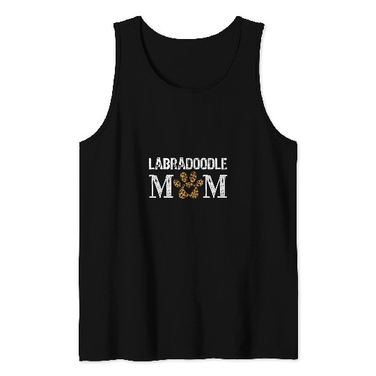 Labradoodle Pet Mom Mama Labradoodle Lover Leopard Doodle Mom Tank Tops