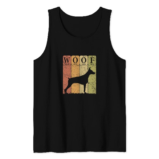 Doberman Pet Pinscher Dog Periodic Table Elements Dog Lover Woof 9 Tank Tops