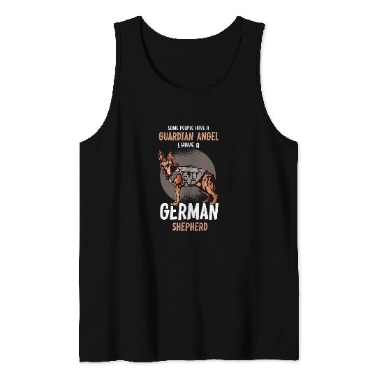 German Shepherd Pet dog Guardian Angel 1 Tank Tops