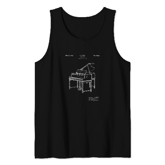 Funny Piano Grand Piano 1928 Vintage Patent Prints Drawings Art Tank Tops