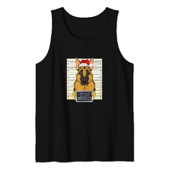 German Shepherd Pet Dear Santa I Can Explain Funny Christmas Tank Tops