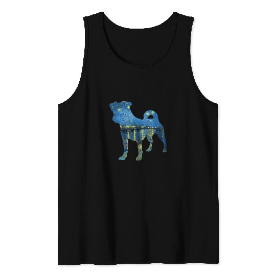 Jack Russell Pet Van Gogh Starry Night Rhone Aesthetic Art Tank Tops