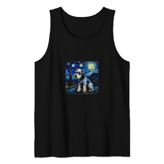 Schnauzer Pet Van gogh Miniature Schnauzer in starry night Tank Tops