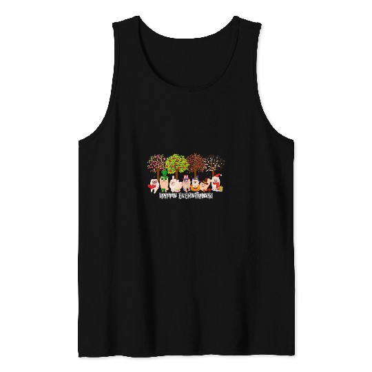 Pomeranian Pet Happy Everything Pomeranian Seasons All Year Tree Tank Tops
