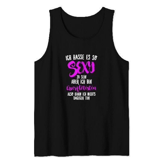 Funny Flute Sexy Flute Player Tank Tops