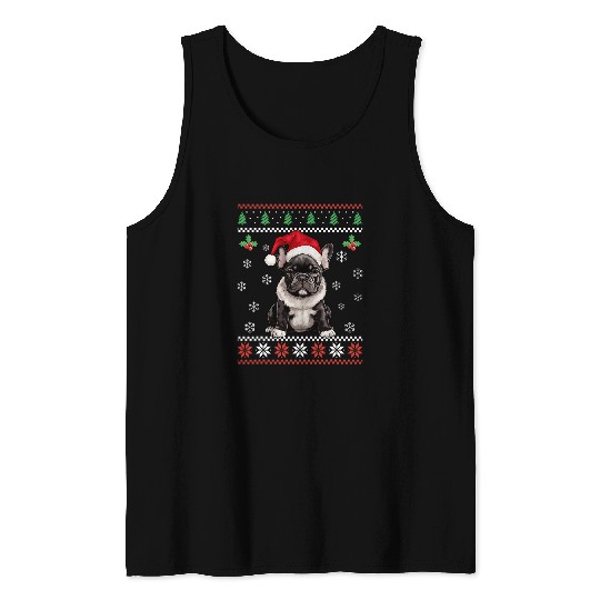 French Bulldog Pet Ugly Christmas Sweater xmass for Adults Kids Tank Tops