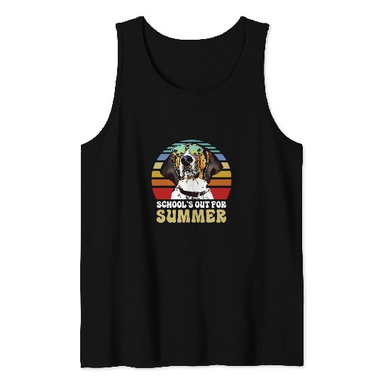 Coonhound Pet Schools Out for Summer Treeing Walker Coonhound Dog Teacher Tank Tops