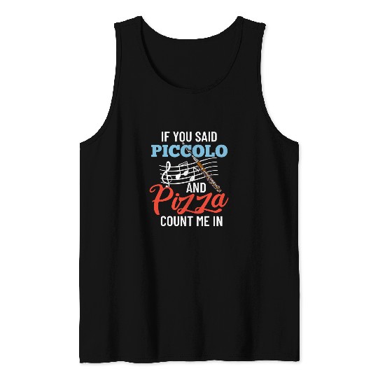 Funny Flute Piccolo Instrument Music Flute Player Beginner Lesson 43 Tank Tops