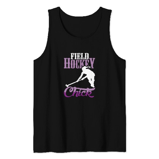 Sport Hockey Field Hockey chick design for field hockey players Tank Tops