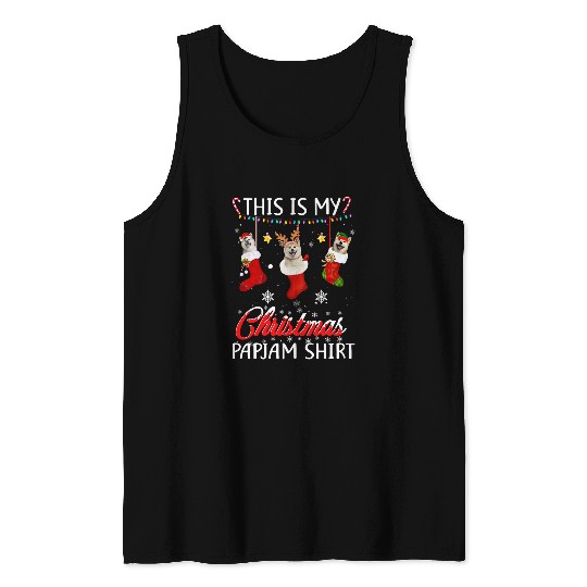 Shiba Inu Pet This Christmas Pajama Shiba Inu In Socks Lover Tank Tops