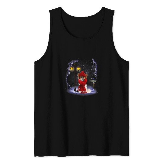 Papillon Pet Santa Snow Christmas Light Winter Pajama Tank Tops