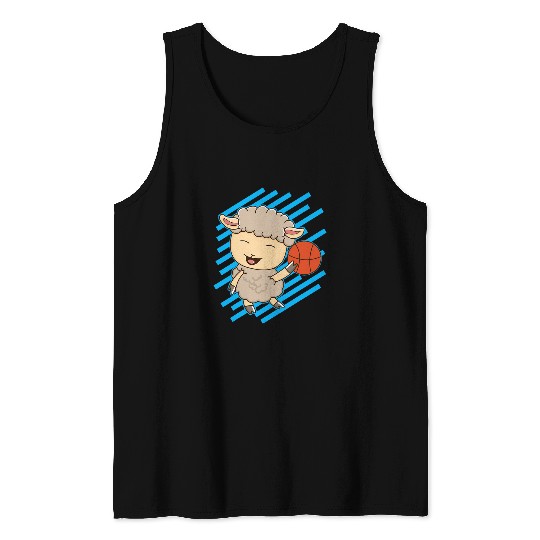 Sport Basketball Lamb Playing Basketball Hobby Basketball Player Tank Tops