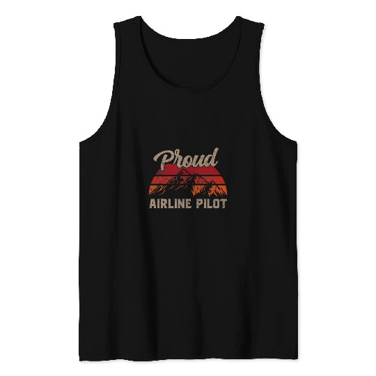 Funny Airline Pilot Superhero vintages Men Dad Tank Tops