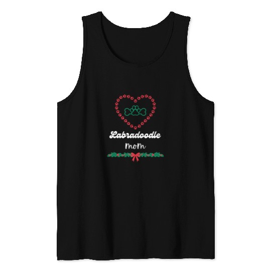 Labradoodle Pet Mom Christmas Holidays xmass Fur Mama Cute Tank Tops