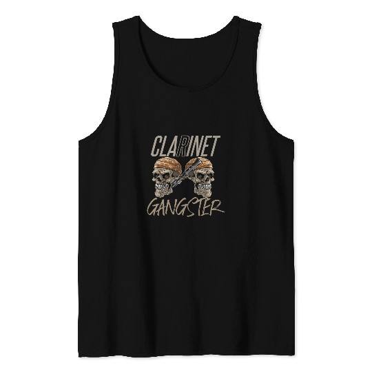 Funny Clarinet Funny Clarinet Gangster Clarinet Player Tank Tops