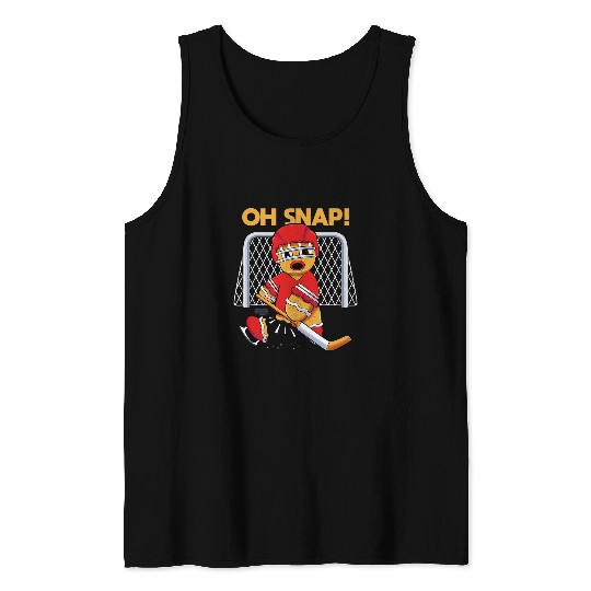 Sport Hockey Gingerbread Man Oh Snap Christmas Ice Hockey Player Goalie Tank Tops