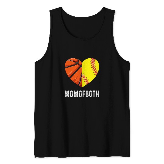 Sport Basketball Softball Mom of Both Tank Tops