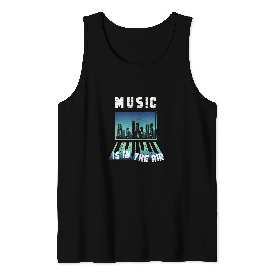 Funny Piano Music In The Air Piano Pianist Musician Keyboard Orchestra Tank Tops