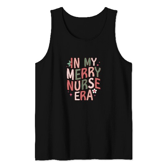 In My Merry nurses Era Festive Holiday Holly Berry Tank Tops