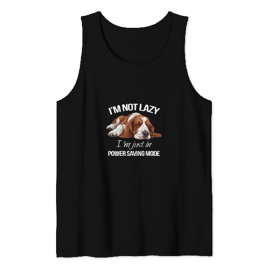 Basset Hound Pet Breed Dog Owner Power Saving Mode Tank Tops