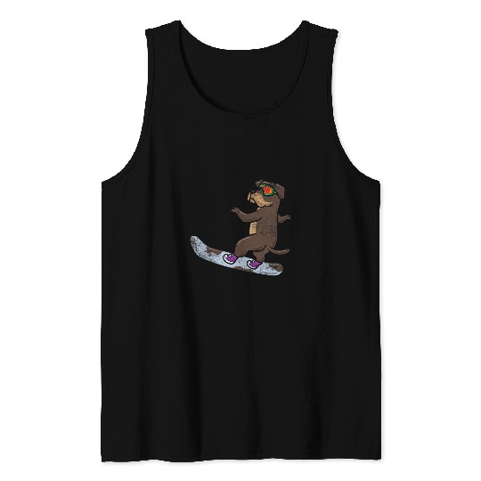 French Bulldog Pet Skiing Ski Snowboarder Dog Lover Snowboarding Snow Winter Sport Ice Tank Tops