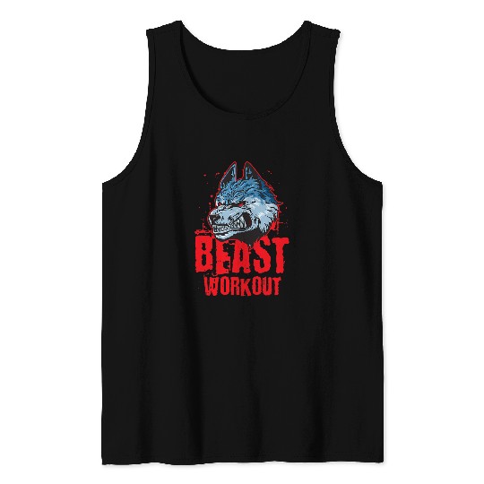 Coyote Mammal Beast Workout Bodybuilding Gym Mma Motivation Quote Tank Tops