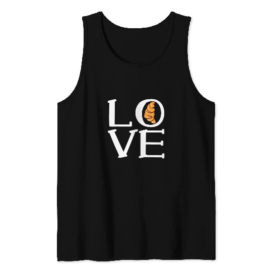 French Cuisine Bread Brunch Crescent Butter Baker Croissant Tank Tops