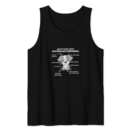 Australian Shepherd Pet Anatomy of an Australian Shepherd Cute Dog Funny Tank Tops