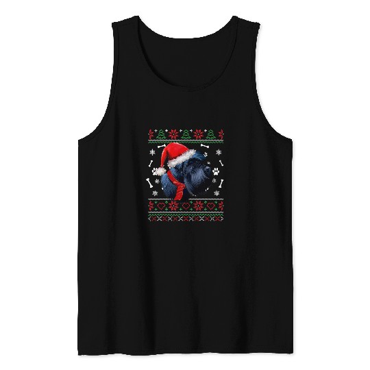 Schnauzer Pet Ugly Sweater Christmas Giant Schnauzer Santa Hat Pajama xmass Tank Tops