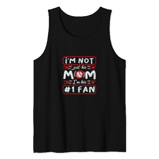Sport Baseball Im Not Just His Mom Number Fan Baseball Catcher Pitcher Tank Tops
