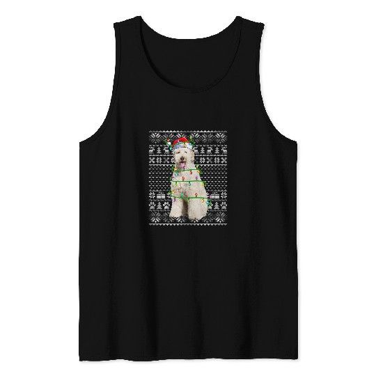 Labradoodle Pet Dog Lover Santa Hat Ugly Labradoodle Christmas Tank Tops