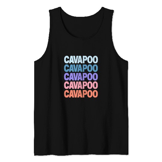 Cavapoo Pet Funny Modern Repeated Text Design Tank Tops