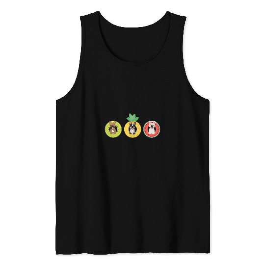 French Bulldog Pet Summertime French Bulldog Cute Dogs Fruit Pool Floaties Tank Tops
