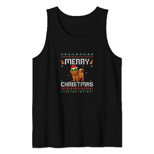 Chow Chow Pet Merry xmass Design Matching Ugly Christmas Tank Tops