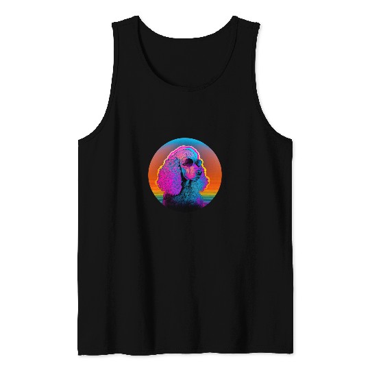 Poodle Pet Synthwave Poodle in the 80s Tank Tops