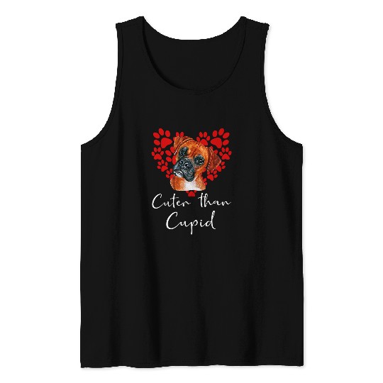 Boxer Pet Cuter Than Cupid Valentines Day Tank Tops