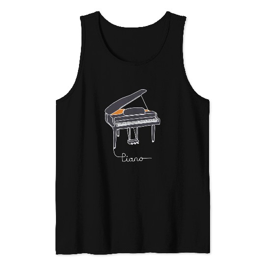 Funny Piano MUSICONPRINT PIANO LINE ART Musicians Band Orchestra Tank Tops