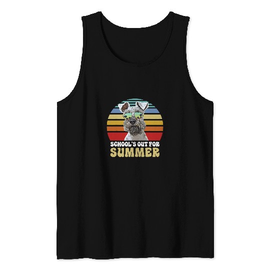 Schnauzer Pet Schools Out for Summer Miniature Schnauzer Dog Teacher Tank Tops