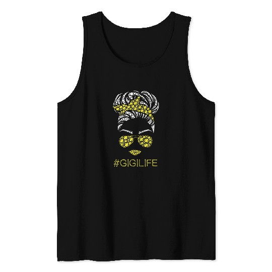 Sport Baseball Gigi Lifes Softball Baseball Mothers Day Messy Bun Tank Tops