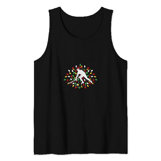 Sport Hockey Field Hockey Santa Hat xmass Sports Lovers Present Tank Tops